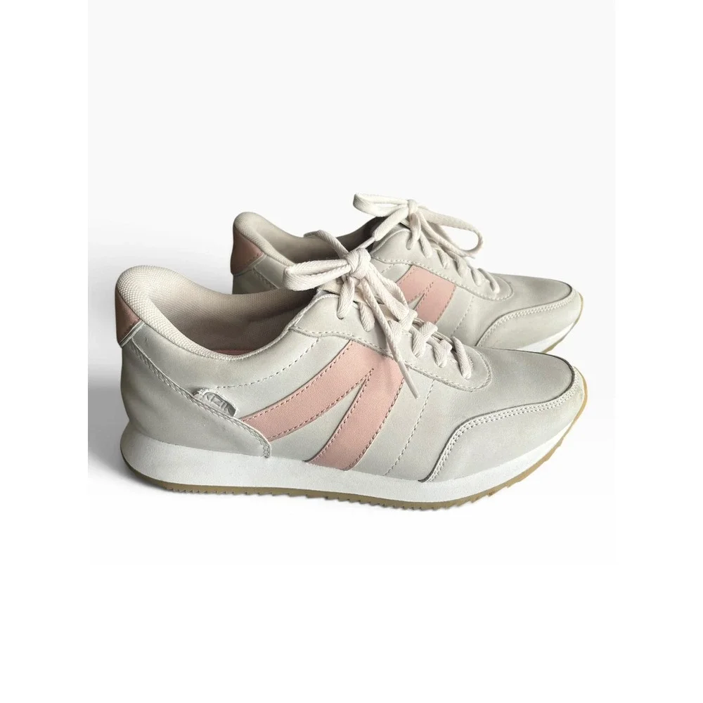 Kizik Milan Hands-Free Sneakers Sand Rose Suede Leather Low Top Womens Size 7